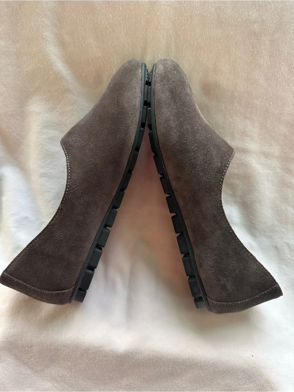 Born Women’s Dark Grey Suede Slip-On flats.